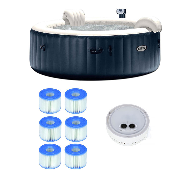 Intex 6 Person 170 Jet Round Plug And Play Hot Tub in Black